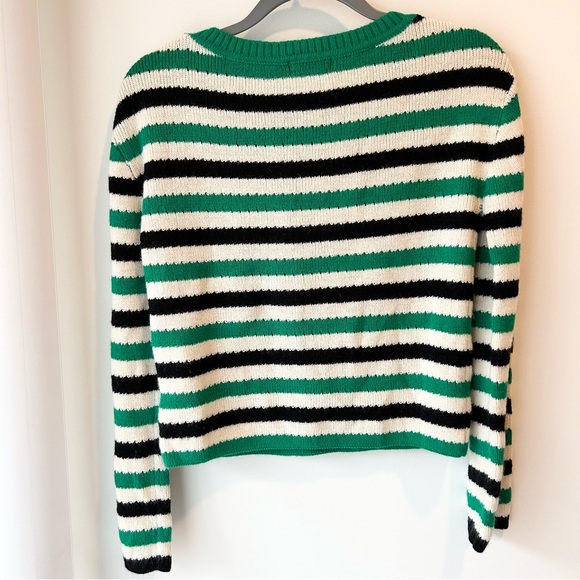 Lovers + Friends Rock N Roll Sweater Green Stripe Size Small - Picture 10 of 12